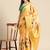Silk Land Yellow Floral Tissue Silk Blend Saree With Unstitched Blouse Piece