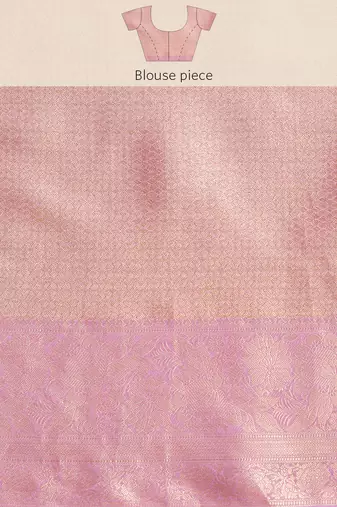 Silk Land Lavender Floral Tissue Silk Blend Saree With Unstitched Blouse Piece