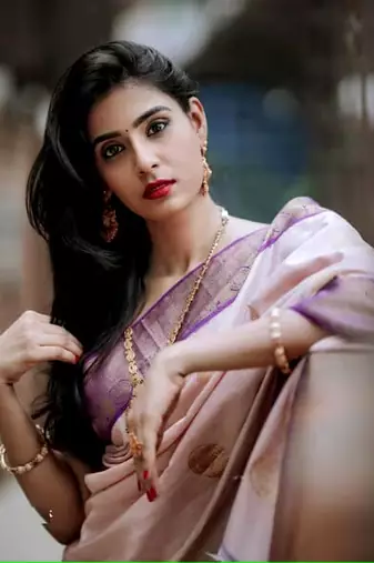 Purple And Violet Banarasi Silk Jacquard Saree With Blouse Piece.