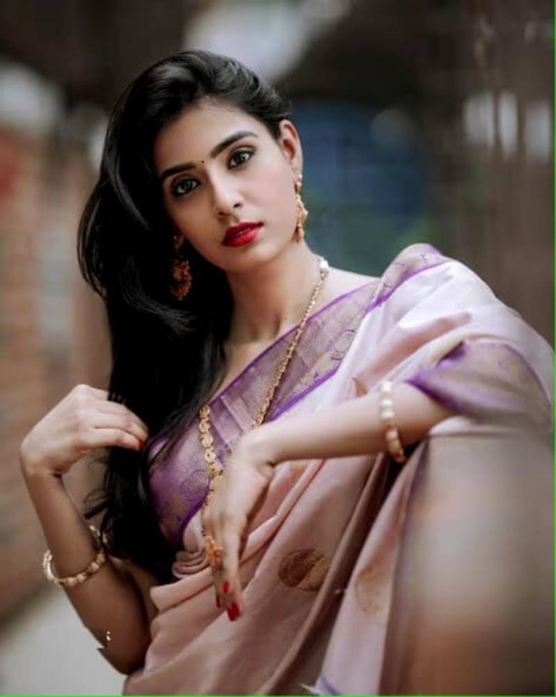 Purple And Violet Banarasi Silk Jacquard Saree With Blouse Piece.