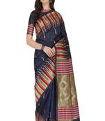 Serona fabrics women's banarasi silk silver zari weaving work saree with blouse