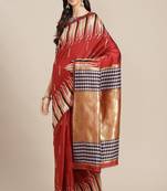 Serona fabrics women's banarasi silk silver zari weaving work party wear saree