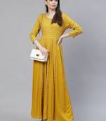 Yellow ethnic maxi a-line dress