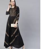 Black a-line slit kurta with pants
