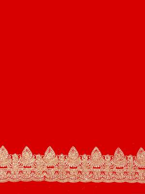 Red coding zarkan embroidery work georgette saree 3