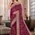 Wine coding zarkan embroidery work georgette saree