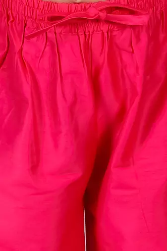 Pink kurta pyjama with jacket set