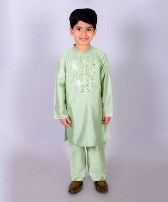Green kurta pyjama set 1