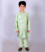 Green kurta pyjama set