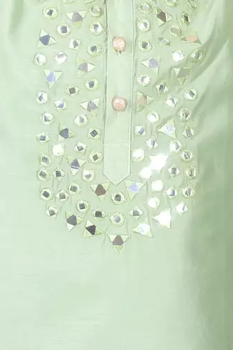 Green kurta pyjama set