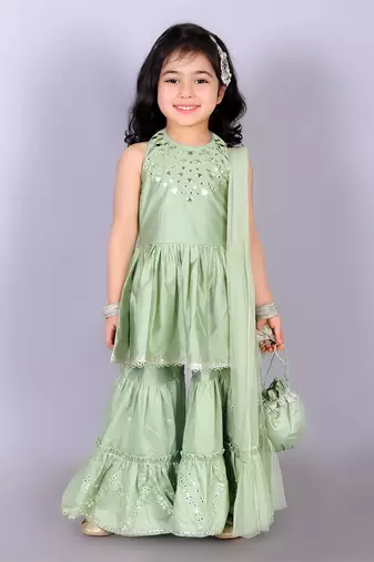Green kurta sharara set