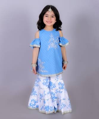 Blue kurta sharara set 1