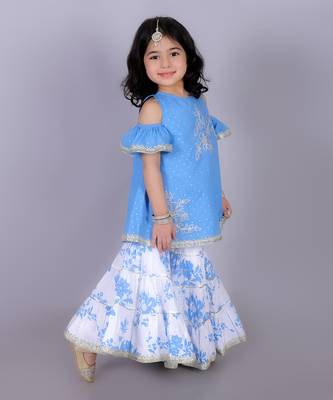 Blue kurta sharara set 2