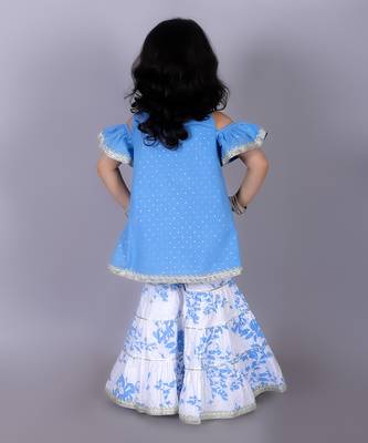 Blue kurta sharara set 3