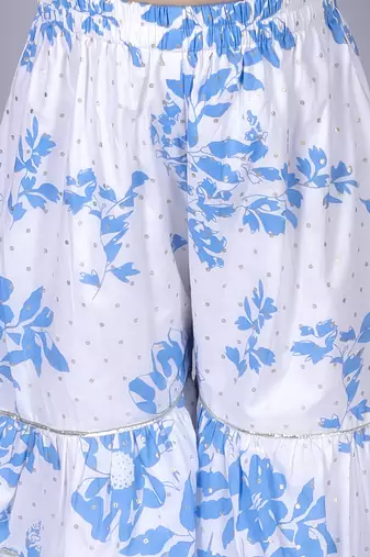 Blue kurta sharara set