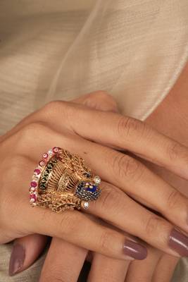 Regal Peacock Adjustable Statement Ring 5
