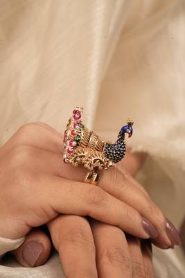 Regal Peacock Adjustable Statement Ring 1