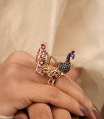 Regal Peacock Adjustable Statement Ring