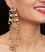 Contemporary Mehendi Antique Gold Studded Earrings: Wedding Elegance