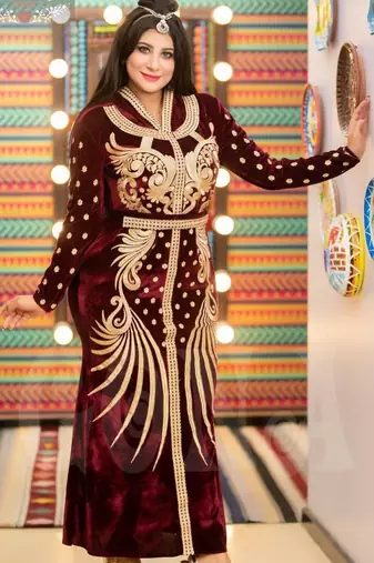 Maroon Handcrafted Zari work Stitched Georgette Kaftan Party Dress