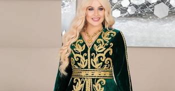 Green Velvet Handcrafted Zari work Stitched Georgette Kaftan Party Dress 3