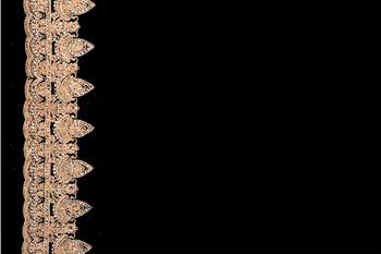 Black Heavy Coding Embroidered Zarkan Diamond Border Georgette Saree With Blouse Piece 5