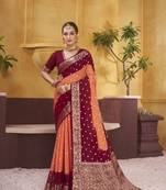 Georgette Maroon Color Saree