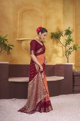 Georgette Maroon Color Saree 4