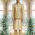 Gold art silk jacket kurta for men's