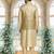 Gold art silk jacket kurta for men's