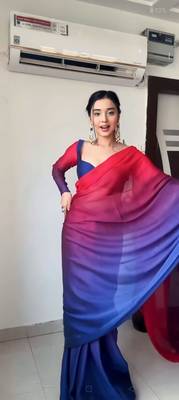 CAYORII MULTI COLOUR GEORGETTE FABRIC READY TO WEAR SAREE 2