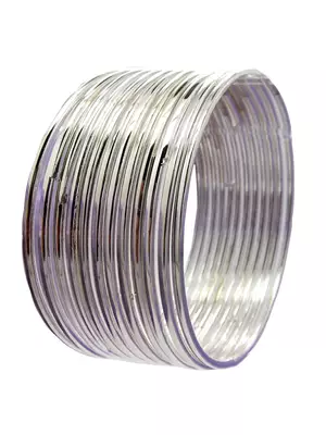  silver plated oxidised plain bangle set of12 1