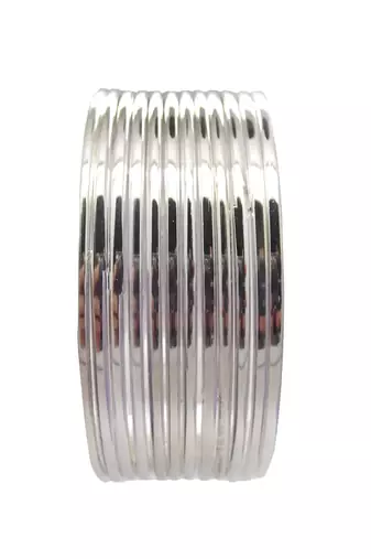  silver plated oxidised plain bangle set of12