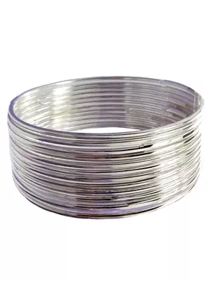  silver plated oxidised plain bangle set of12 4