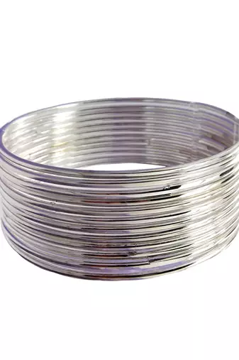  silver plated oxidised plain bangle set of12