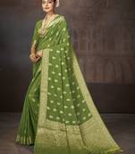 Georgette Dusty Green Saree