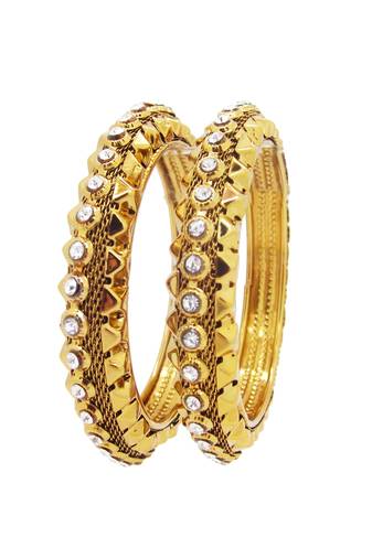  antique gold plated bangle set of 2