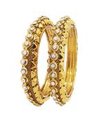  antique gold plated bangle set of 2