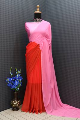 CAYORII MULTI COLOUR GEORGETTE FABRIC READY TO WEAR SAREE 5