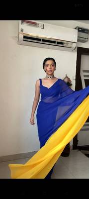 CAYORII MULTI COLOUR GEORGETTE FABRIC READY TO WEAR SAREE 1