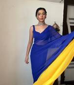 CAYORII MULTI COLOUR GEORGETTE FABRIC READY TO WEAR SAREE