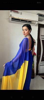 CAYORII MULTI COLOUR GEORGETTE FABRIC READY TO WEAR SAREE 4