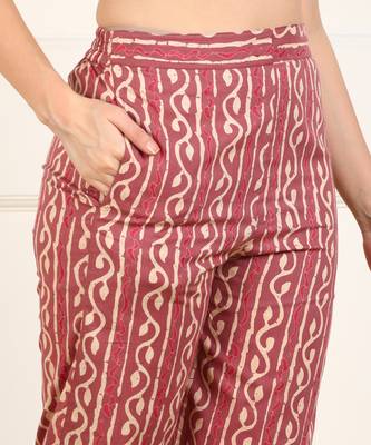  s gotta patti work multicolor printed cotton long kurta and pant set 4