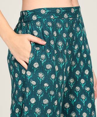  cotton & rayon kurta salwar set teal 4