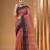 Blush red pure cotton tant saree with woven designs