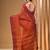 Rust pure cotton tant saree with woven designs