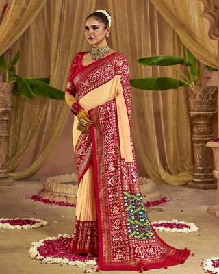 Chiku Colour Premium Georgette Chikankari Lucknowi Embroidered Saree With Un-Stitched Blouse 1
