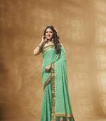 Georgette Green Color Saree