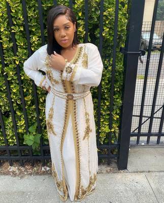 Off White Handcrafted Zari work Stitched Georgette Kaftan Party Dress 3