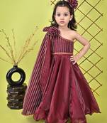 Wine One Shoulder Gown